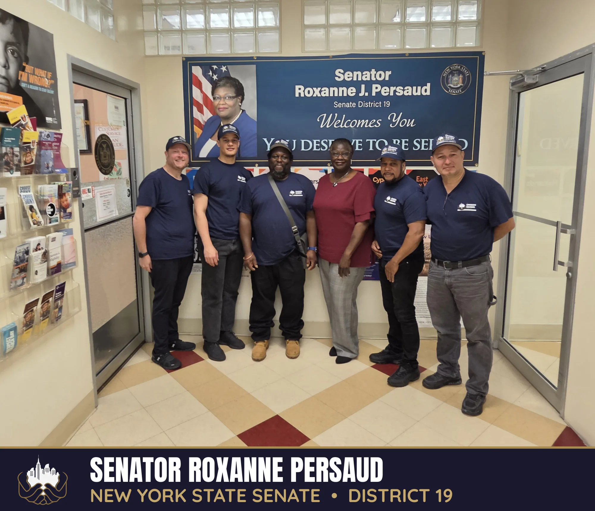 Unseen Hands Ambassadors with Senator Roxanne Persaud at her district office